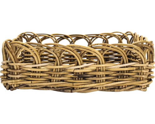 Tablette décorative panier fibre naturelle 33 x 33 x 10 cm gris Panier en rotin