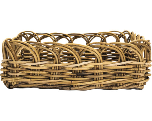 Tablette décorative panier fibre naturelle 38 x 38 x 12 cm gris Panier tressé en rotin