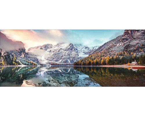Glasbild Nordic Mountain Setting 50x125 cm