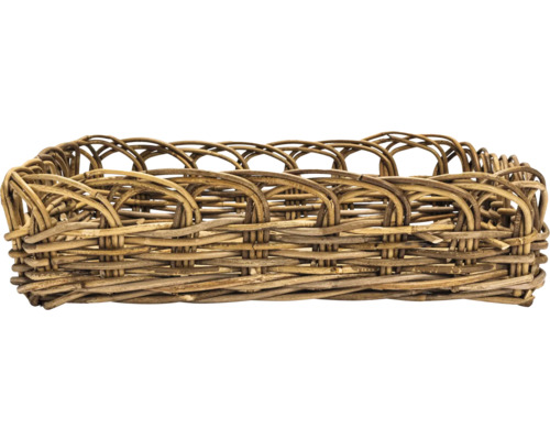 Tablette décorative panier fibre naturelle 48 x 38 x 12 cm gris Panier tressé en rotin