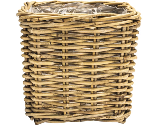 Blumenkorb aus Rattan mit Kunststoffeinsatz