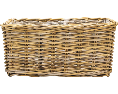 Pflanzkorb Naturfaser 80 cm x 35 cm x 35 cm grau braun Geflochtener Pflanzkorb aus Rattan
