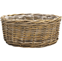 Geflochtener Pflanzkorb aus Rattan mit Folie