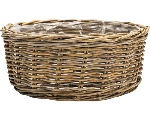 Korb aus geflochtenem Material mit Kunststoffeinsatz