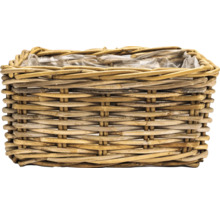 Panier à fleurs en rotin avec film de protection