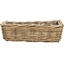 Panier à plantes rectangulaire en rotin