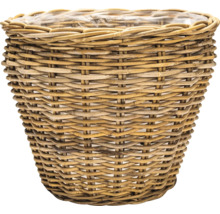 Panier à plantes tressé avec insert en plastique