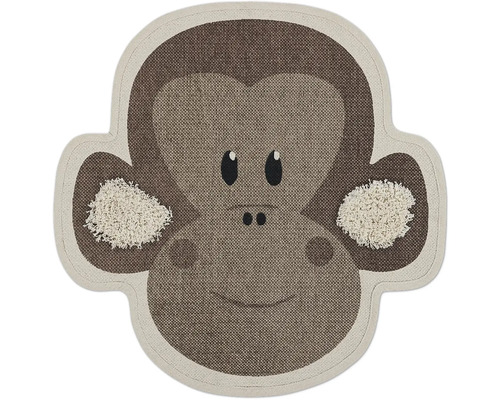 Kinderteppich Tierkopf Chawang Affe 65x65 cm Teppich mit Affenmotiv