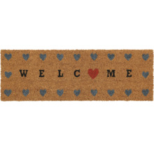 Fussmatte aus Kokosfaser mit Willkommensgruss und Herzmotiven