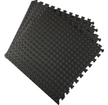 Schwarze, rechteckige, ineinandergreifende Bodenmatte aus Schaumstoff