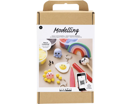 Starter Kreativ Set Modellieren, Fantasiefiguren Modellier Starter Bastelset in brauner Verpackung