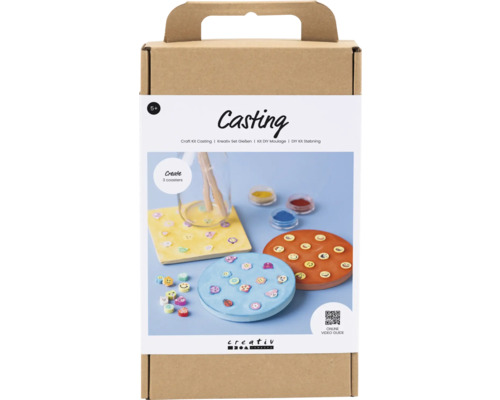 Kreativ Set Formgiessen, Fliesen, 3 Stück Kreativ Set Gießen zum Basteln von Untersetzern