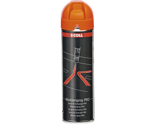 Spray de marquage E-Coll 500 ml orange 1 pièce E-Coll Marqueur de marquage PRO pour marquages