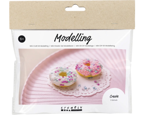 Mini Kreativ Set Modellieren, Donuts, 2 Stück Modellier-Set für Donuts