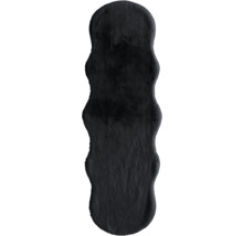 Schwarzer Schaffellteppich