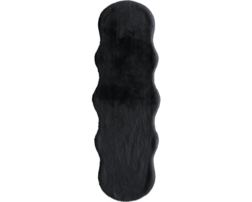 Schwarzer Schaffellteppich