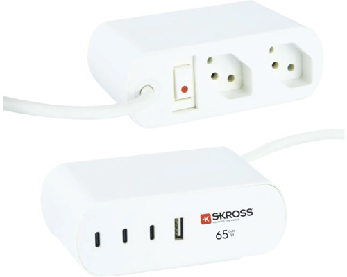 Multiprise avec ports USB et interrupteur