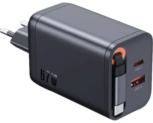 Chargeur USB 67 watts avec ports USB-C et USB-A