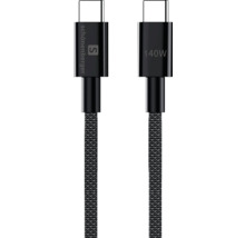 Schwarzes USB Typ C Ladekabel mit 140 Watt Leistung