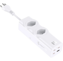 Multiprise avec deux prises et ports USB