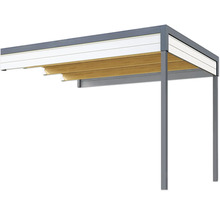 Pergola de terrasse autoportante en aluminium et bois