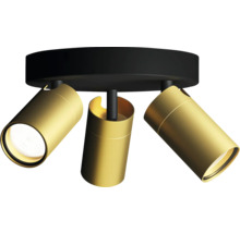 Plafonnier avec trois spots dorés