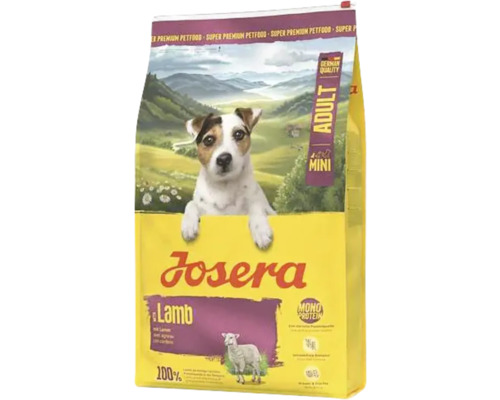 Josera Croquettes pour chien Lamb 900 g Josera Adult Mini nourriture sèche pour chiens à l'agneau dans un sac
