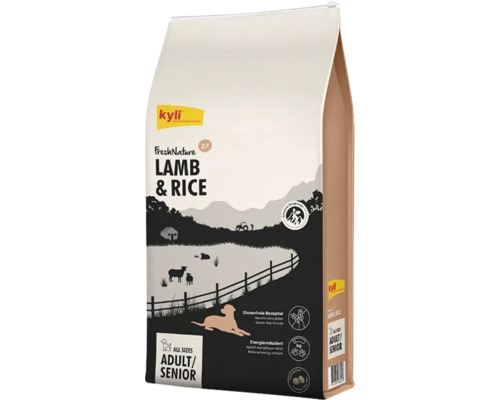 Nourriture pour chiens Kyli agneau & riz 3 kg Kyli Fresh Nature aliments pour chiens agneau et riz pour chiens adultes et seniors de toutes tailles