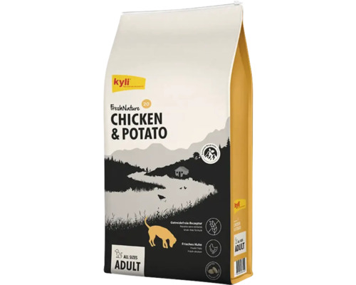 Nourriture pour chiens Kyli Chicken & Potato 3 kg Kyli Fresh Nature Aliment sec poulet et pomme de terre pour chiens adultes de toutes tailles