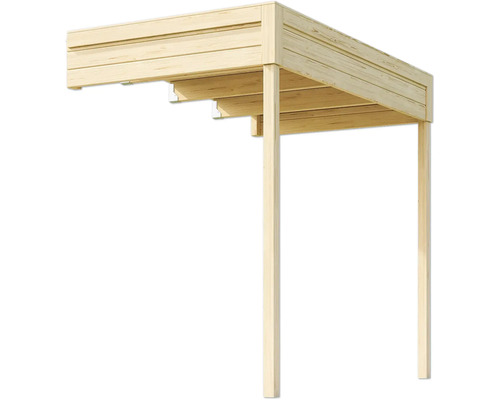 Extension de toit pour abri de jardin Outdoor Life Felix 2/Fynn 2 150 x 250 cm naturel Abri en bois avec poteaux pour l'extérieur