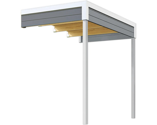 Abri de voiture en acier avec structure en bois