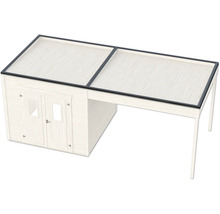 Abri de jardin avec annexe et double porte