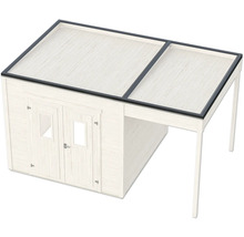 Abri de jardin avec auvent en bois