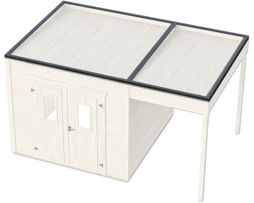 Maison de jardin en bois avec auvent et double porte