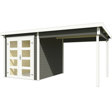 Abri de jardin en bois avec double porte et annexe