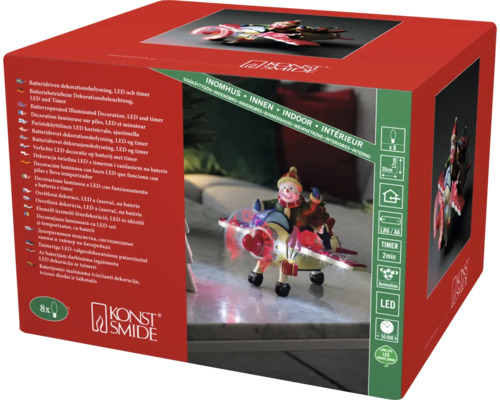 Dekorative LED-Beleuchtung mit Batteriebetrieb und Timer in Produktverpackung