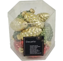 Glas-Weihnachtsbaumschmuck im Zapfen-Design in einer Verpackung