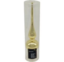Goldener Baumspitz aus Glas in Verpackung