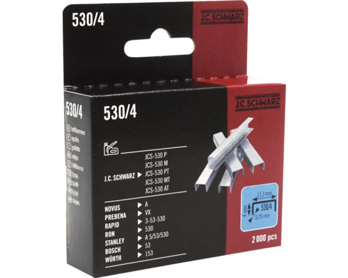 Agrafes J.C. Schwarz type 530/4 en emballage
