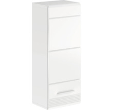 Meuble de salle de bains blanc avec plusieurs tiroirs