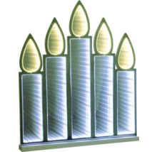 Bougie décorative à LED avec cinq flammes