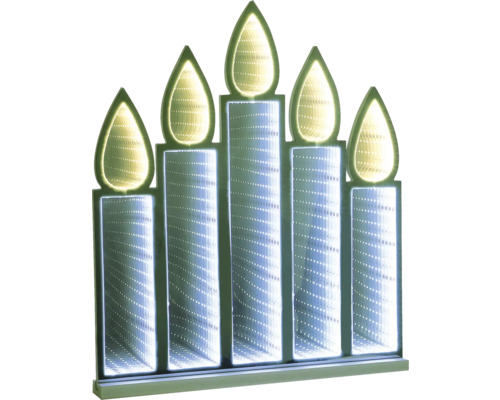 Bougie décorative à LED avec cinq flammes