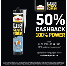 Pattex Kleben statt Bohren Kartusche und 50 Prozent Cashback Aktion