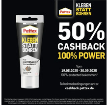 Pattex Kleben statt Bohren Montagekleber Tube mit 50 Prozent Cashback Aktion