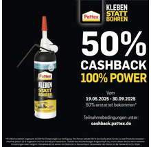 Pattex Kleben statt Bohren Montagekleber mit 50 Prozent Cashback Aktion