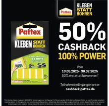 Pattex Kleben statt Bohren, bandes adhésives repositionnables, action cashback de 50%