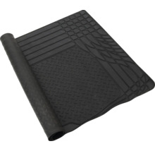 Schwarze Gummimatte mit gerolltem Ende und strukturiertem Design