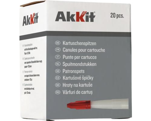 Akkit 735 Kartuschenspitzen mit Verschlusskappen Pack = 20 St Akkit Kartuschenspitzen, 20 Stück