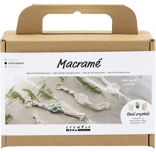 Makramee-Bastelset in einer Pappbox mit Tragegriff