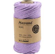 Makramee Seil 4 Millimeter, 55 Meter, 330 Gramm aus 80 Prozent recycelter Baumwolle